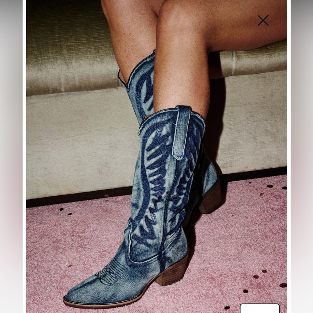Albany Denim Western boots 7.5